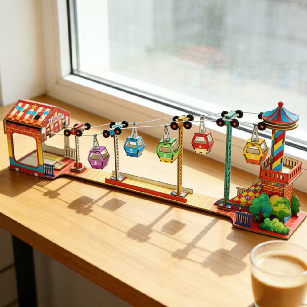 Science And Invention - Seilbahn-Modell für Kinder, Wissenschaftsspielzeug, 3D-Puzzle, STEM-Technologie,