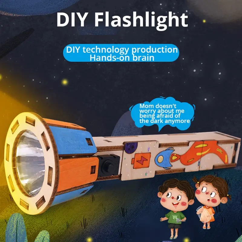 Science And Invention - DIY-Taschenlampen-Technologie, kleines Produktionsset, selbstgemachtes, handmontiertes elektrisches