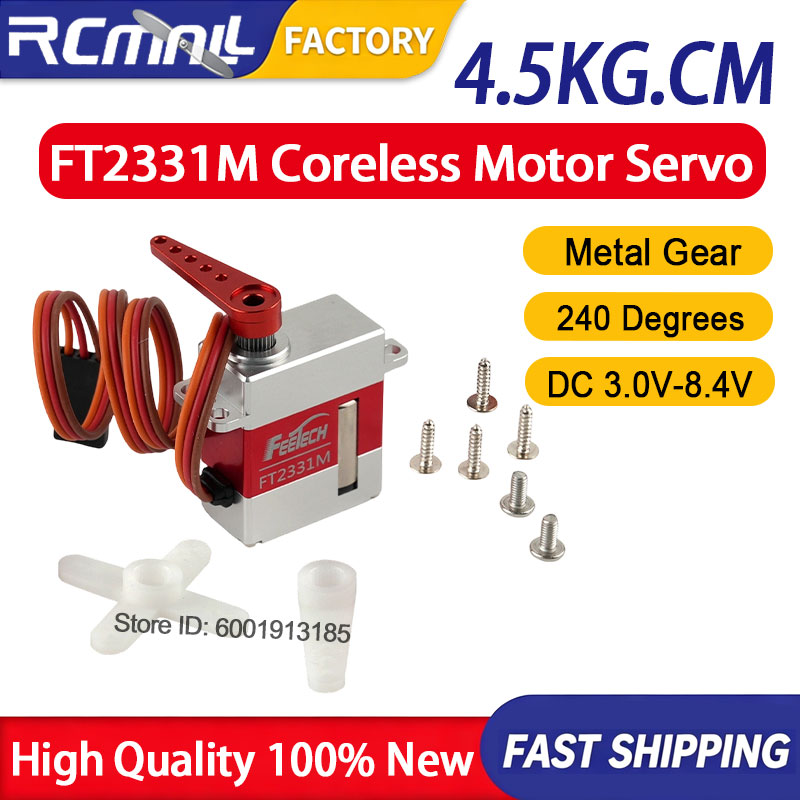 Robot Arm Motor - FT2331M Mikro-Digital-Servo 4,5KG Hochdrehmoment Vollmetallgetriebe Kernloser